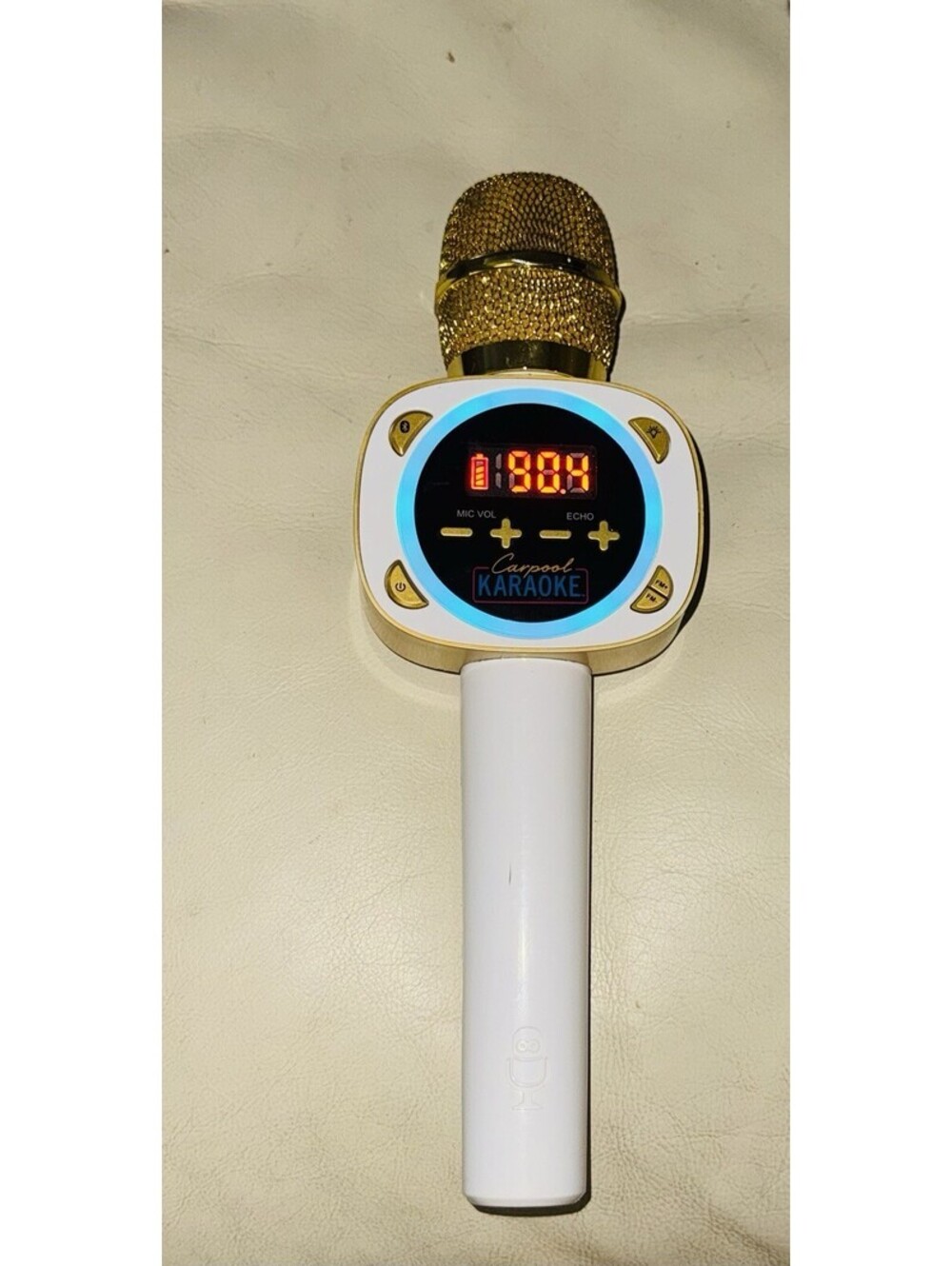 Singing Machine CPK545 Wireless Bluetooth Carpool Karaoke Microphone White -Ref